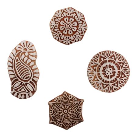 Set of 4 Piece New Mix Wooden Printing Block